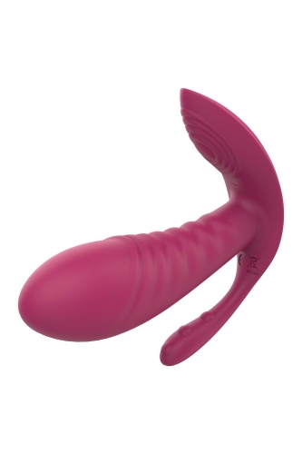 Вибратор рельефный с тройной стимуляцией и пультом управления красный Dream Toys Essentials - 3