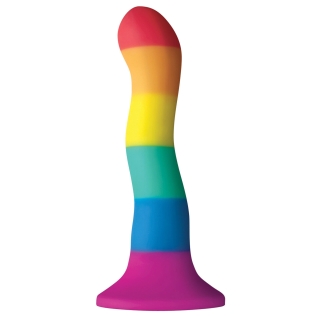 Фаллоімітатор хвилястий на присосці кольорового кольору NS Novelties Colours pride edition
