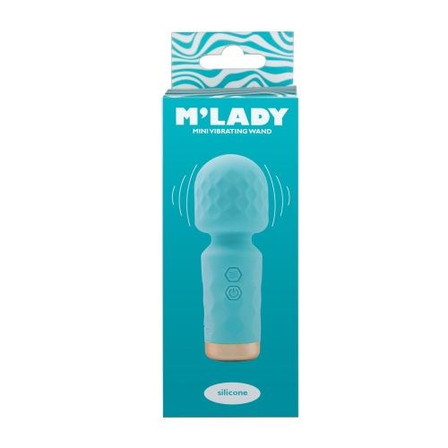 Вибромассажер Ванд мини бирюзовый BMS Factory M’Lady Mini Vibrating Wand - 3