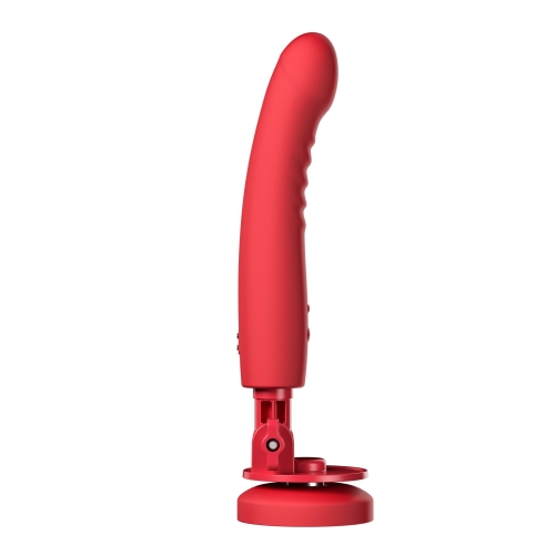 Вібратор ребристий на присосці червоного кольору Lovense Mission 2 Vibrating suction cup dildo - 1