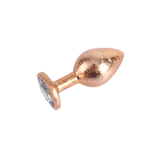Анальная пробка золотистого цвета с серебристым кристаллом Chisa Nebula Gold Gem Butt Plug размер M - 3
