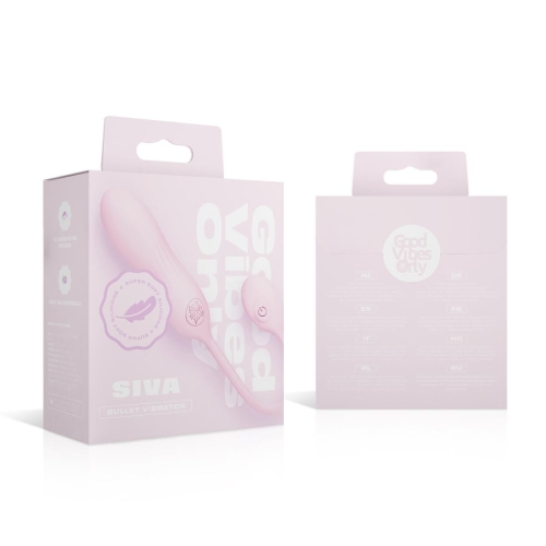 Виброяйцо вагинальное ребристое розового цвета Good Vibes Only SIVA Bullet Vibrator - 10