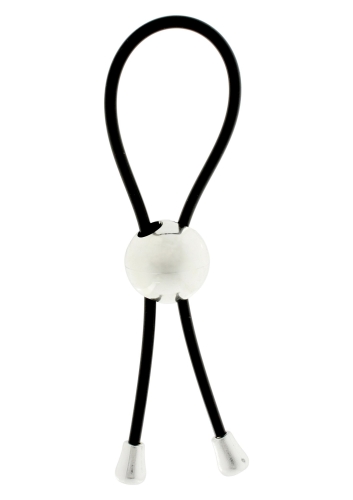 Эрекционное лассо на член с регулируемой утяжкой черное Toy Joy Power X Ring - 1