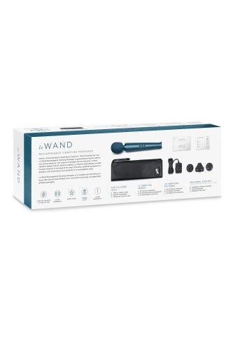 Вібромасажер Ванд у формі мікрофона синього кольору Le Wand Rechargeable massager - 8