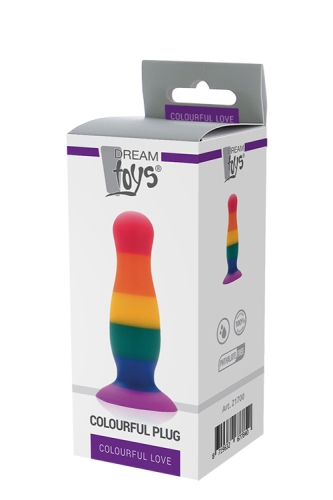 Райдужна анальна пробка COLOURFUL LOVE PLUG - 2