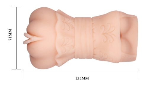 Мастурбатор вагина с грудью в платье телесного цвета LYBAILE Crazy Bull Realistic 3D VAGINА - 5