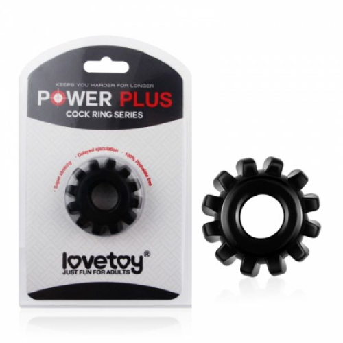 Черное эрекционное кольцо Power Plus - 1