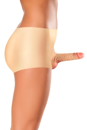 Страпон реалистичный полый мужской с трусами телесного цвета Real Body hollow and realistic размеры L/XL - 3