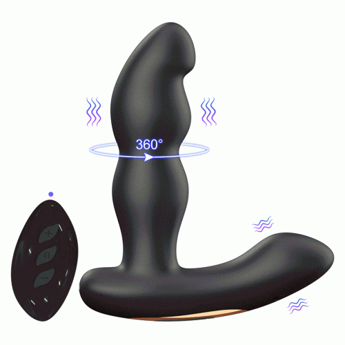 Вибромассажер простаты с ротацией и пультом управления черный Erospace Vibration &amp;amp; 360° Rotation Men’s Play B12 - 4