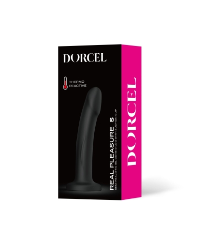 Насадка для страпону на присосці термоактивна силіконова чорного кольору Dorcel Real Pleasure розмір S - 6