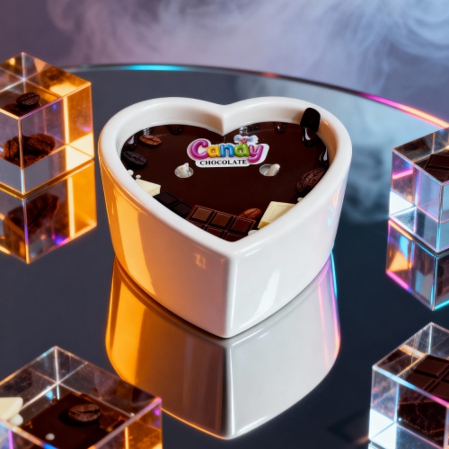 Масажна свічка у формі серця з ароматом шоколаду Candy Chocolate 70 мл - 8