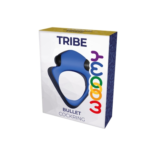 Вибрирующее эрекционное кольцо на член голубого цвета Wooomy Tribe - 2