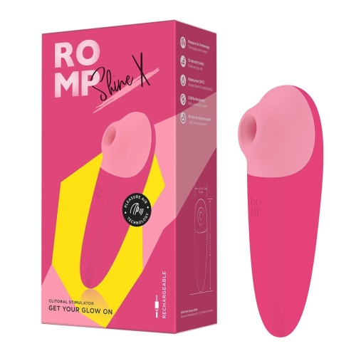 Вакуумний стимулятор для клітора рожевого кольору Romp Shine X - 8