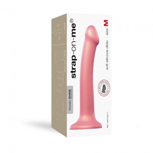 Насадка для страпона силіконова рожева Strap-On-Me Mono density Dildo m діам 3,3 см - 4