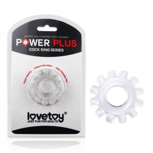 Прозоре ерекційне кільце на пеніс Lovetoy Power Plus - 1