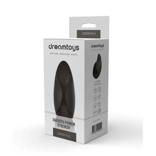 Мастурбатор із вібрацією відкритий нереалістичний чорний Dream Toys Essentials - 2