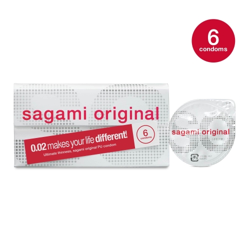 Полиуретановый презерватив Sagami Оriginal тонкие 0,02 (Сагами Оригинал) 6 шт - 1
