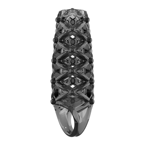 Стимулирующая насадка на член с пупырышками черная Meleon - Lace Locking Sleeve - 3