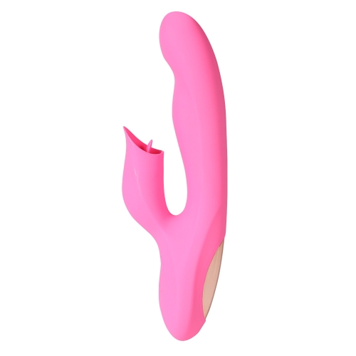 Вібратор-кролик з кліторальним язичком рожевий Xise Pearl Licking vibrator - 3