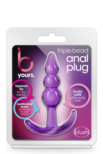 Анальна пробка фіолетова B YOURS TRIPLE BEAD - 2