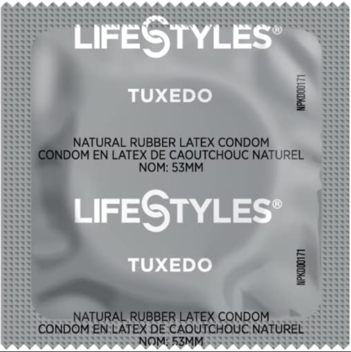 Презерватив чорний 1 шт LIFESTYLES Tuxedo Black - 2