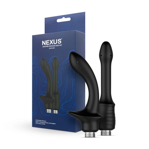 Набір насадок для анального душу чорного кольору Nexus Beginner Shower Douche Duo Kit 2 штуки - 8