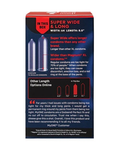 Презервативы большие ультратонкие MyONE Super Wide &amp;amp; Long 10 штук - 3
