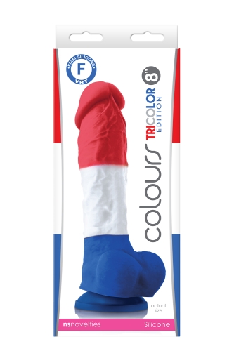 Фаллоимитатор реалистичный на присоске разноцветного цвета NS Novelties Colours pleasures tricolor длина 203 мм - 2