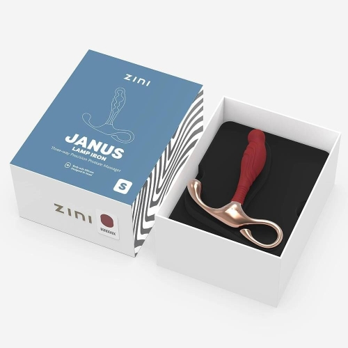 Масажер простати рельєфний бордового кольору Zini Janus Lamp Iron розмір S - 2