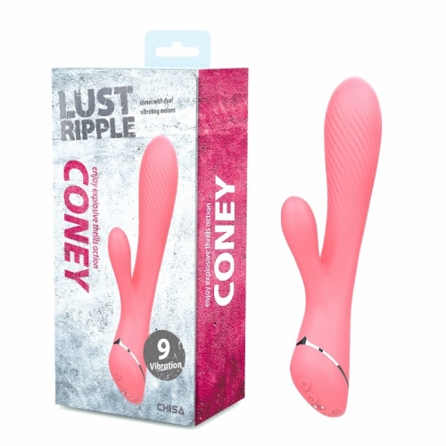 Вибратор вагинально клиторальный розового цвета Chisa Lust Ripple Coney - 1