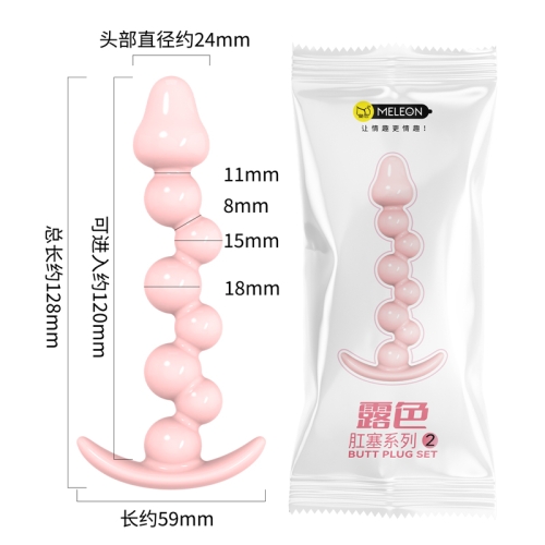Анальна пробка куляста тілесна Meleon Blossom Hue Butt Plug - 7