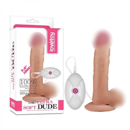 Фаллоимитатор 17/4,5 см вибратор на присоске МЯГКИЙ THE ULTRA SOFT DUDE - 1