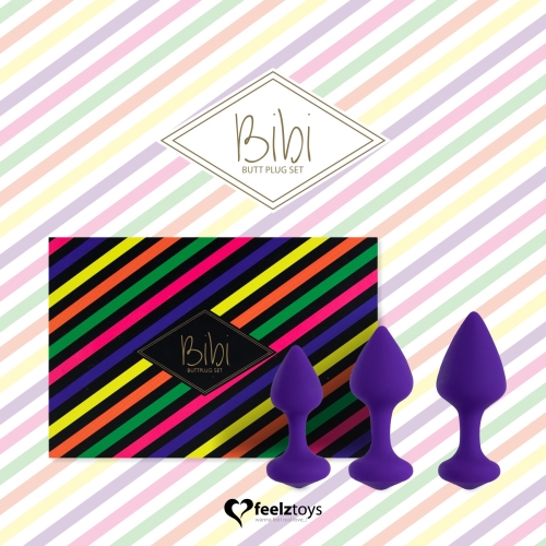 Набір силіконових анальних пробок фіолетові FeelzToys Bibi Butt Plug - 4