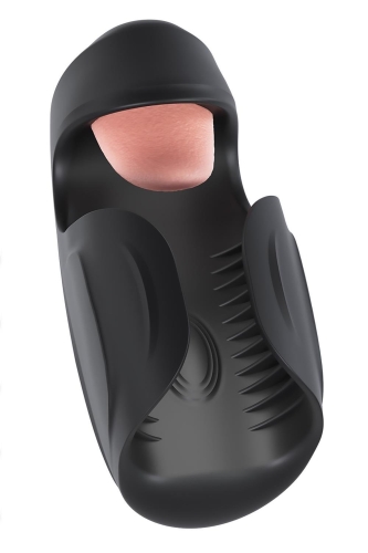 Мастурбатор із язичком та з вібрацією для чоловіків чорний Blush M for Men - 1