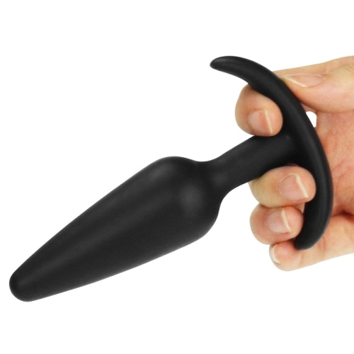 Анальная пробка с рукояткой черная Lovetoy Lure Me Classic размер Large - 3