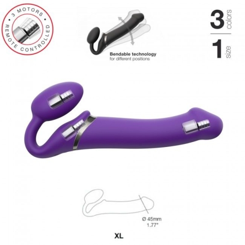 Страпон без ремешков с вибрацией Strap-On-Me Vibrating Violet XL - 2