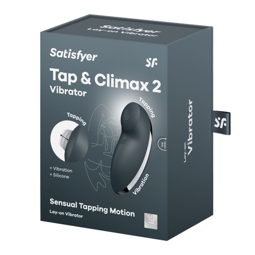 Вібратор Пульсатор для стимуляції клітора сірого кольору Satisfyer Tap &amp;amp; Climax 2 - 7