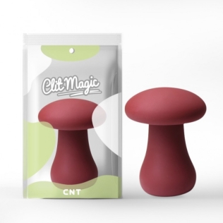 Кліторальний міні вібратор із силікону 3D Design Oyster Mushroom червоного кольору
