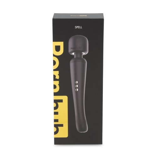 Вібромасажер Wand для інтимних зон з трьома насадками чорний Pornhub Spell Wand Set - 11