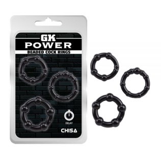Эрекционные кольца черного цвета Chisa Beaded Cock Rings
