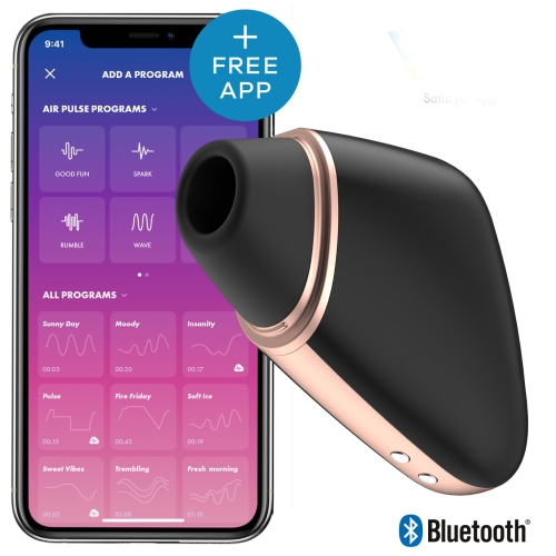 Вакуумний безконтактний кліторальний смарт вібратор Satisfyer Love Triangle чорний - 1