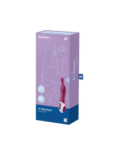 Вибратор для стимуляции зоны G силиконовый бордовый водостойкий Satisfyer A-Mazing 1 - 4