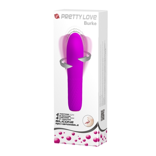 Силиконовый вибромассажер с функцией ротации фиолетовый PRETTY LOVE BURKE - 10