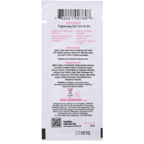 Крем для звуження піхви Doc Johnson Reverse-Tightening Gel For Women (7 грам) - 2