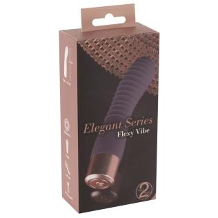 Вибратор ребристый силиконовый фиолетового цвета Elegant Series Flexy Vibe