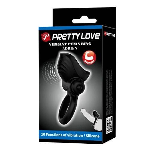 Ерекційне віброкільце на член чорне LYBAILE Pretty Love ADRIEN Vibrant penis ring - 11