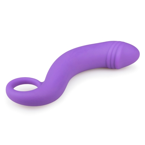 Масажер простати реалістичний вигнутої форми фіолетового кольору EasyToys Curved Dong - 3