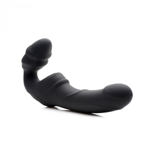 Безременной вибрострапон черного цвета XR Brands Slim Rider Ribbed - 2
