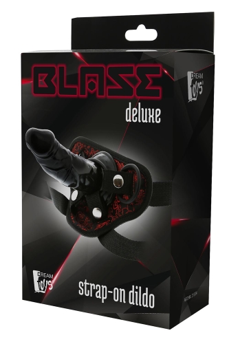 Ременной страпон со съемным фаллоимитатором чёрный BLAZE DELUXE STRAP-ON DILDO - 2