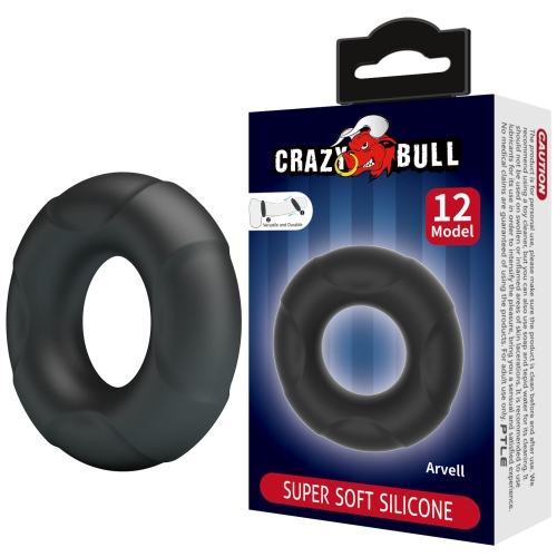 Ерекційне кільце на член чорного кольору Lybaile Crazy Bull №12 Arvel - 1